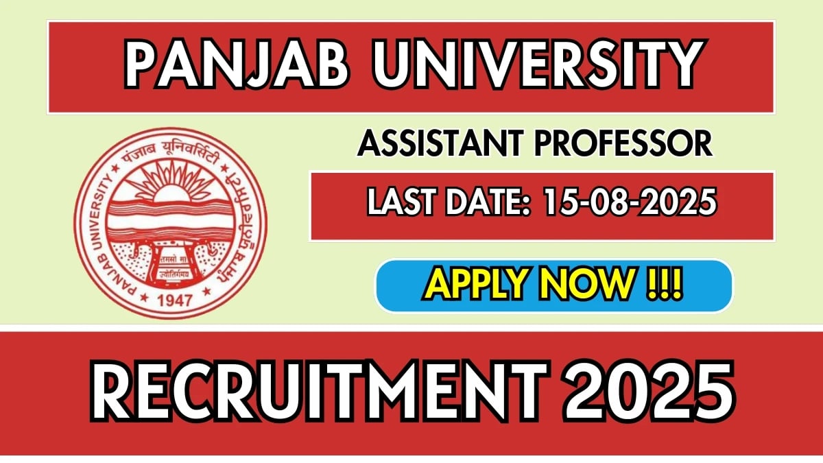 Assistant Professor Recruitment – Panjab University 2025